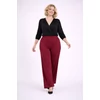 Kép 1/6 - Elegáns, széles szárú nadrág - BURGUNDI - 46-54 méret 