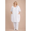 Kép 1/4 - V-nyakas, hosszú ujjú tunika - FEHÉR - 50-56-os méretig