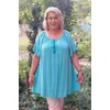 Kép 2/7 - ESMERALDA blúz - TÜRKIZ - 54-60 méret