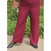 Kép 3/6 - Elegáns, széles szárú nadrág - BURGUNDI - 46-54 méret 