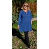 Kép 4/6 - Kötött, dupla ARANY gombos egyberuha - PETROL - 46-52 méret