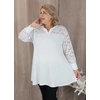 Kép 4/8 - Csipke vállas+hosszú ujjas felső - FEHÉR - 48-58 méret