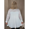 Kép 5/8 - Csipke vállas+hosszú ujjas felső - FEHÉR - 48-58 méret