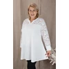 Kép 6/8 - Csipke vállas+hosszú ujjas felső - FEHÉR - 48-58 méret