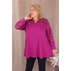 Kép 5/9 - Csipke vállas+hosszú ujjas felső - FUXIA - 48-58 méret
