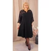 Kép 3/7 - AMÁLIA Csipke vállas+ujjas egyberuha - FEKETE - 50-56 méret