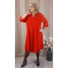 Kép 4/7 - AMÁLIA Csipke vállas+ujjas egyberuha - PIROS - 50-56 méret