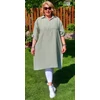 Kép 2/8 - HOSSZÚ, ing-tunika - KHAKI - 50-56 méret