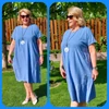 Kép 1/5 - L.A.Designe midi ruha - FARMERKÉK - 50-56 méret