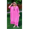 Kép 3/6 - OVER SIZE, hátán horgolt berakásos, MAXI egyberuha - PINK - 52-60 méret