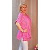 Kép 5/7 - Elegáns hímzett, csipke vállas és aljú blúz- MAGENTA - 48-52 méret