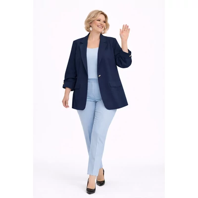 Elegáns, 1 gombos blézer - SÖTÉTKÉK- 48-54 méret