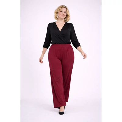 Elegáns, széles szárú nadrág - BURGUNDI - 46-54 méret 