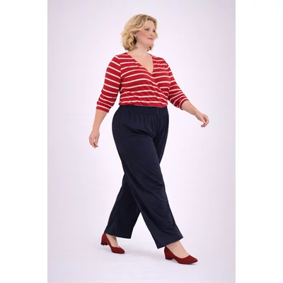 Elegáns, széles szárú nadrág - SÖTÉTKÉK - 46-54 méret 