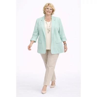 Elegáns, gyöngy díszítésű blézer - MENTA- 48-54 méret