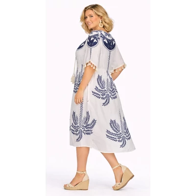 Flokon szafari ruha -KÉK mintás -54-62 méret