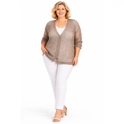 Hálós kardigán -TÓP-46-54 méret 