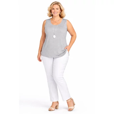 Rugalmas pamut top - SZÜRKE- 48-58 méret