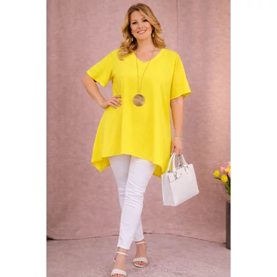 V-nyakas PRAKTIKUS blúz - CITROM - 48-54 méret