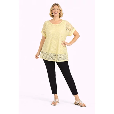 Csipkeblúz pamut alsórésszel- VANÍLIA- 50-56 méret