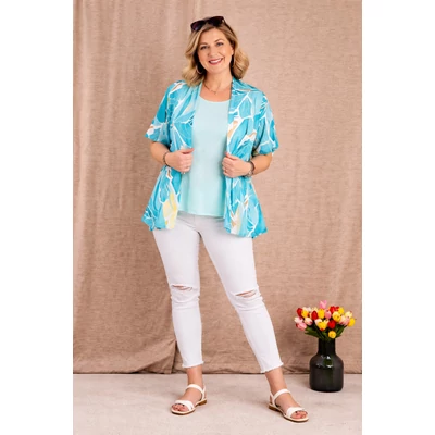 2in1 kreppelt felső - TÜRKIZ- 46-54 méret