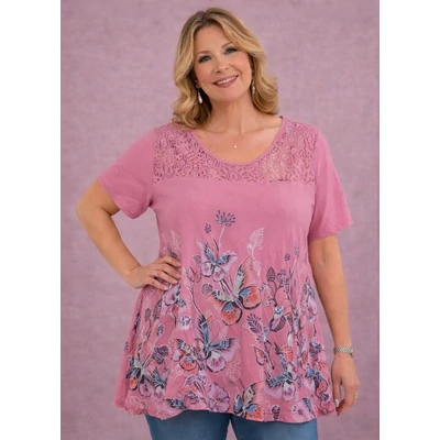 Csipke&Lepke felső - PINK- 46-52 méret