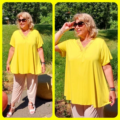 CSIPKE, V-nyakas felső - CITROM - 50-58 méret