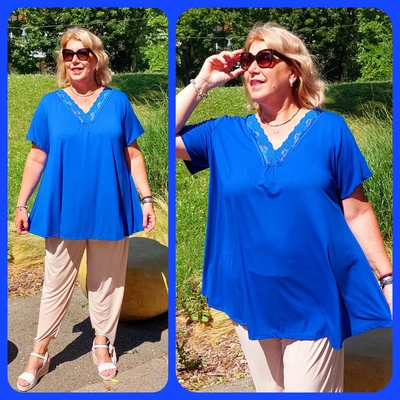 CSIPKE, V-nyakas felső - KIRÁLYKÉK - 50-58 méret