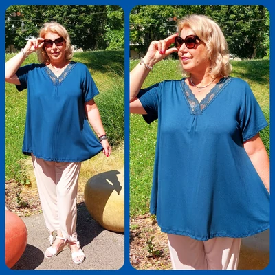 CSIPKE, V-nyakas felső - MÉLYZÖLD - 50-58 méret