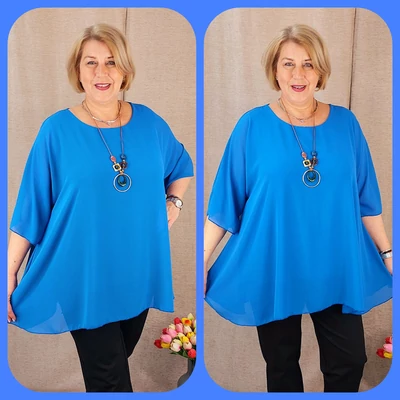 Kis Pillangó - KIRÁLYKÉK - muszlin blúz 48-56-os méret*