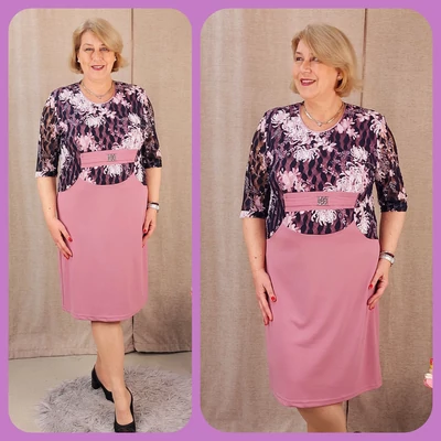 Púder aljú, PÚDER&SÖTÉTKÉK csipke rátétes egyberuha