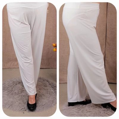 Elegáns, széles szárú nadrág - FEHÉR - 46-54 méret 