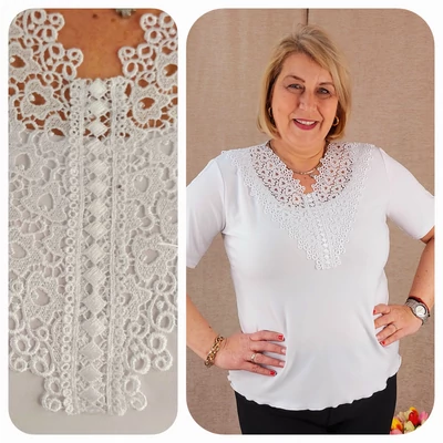 Rávarrt CSIPKE V-nyakas alkalmi felső FEHÉR