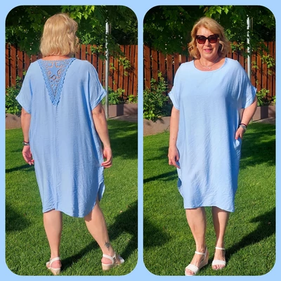 Hátán, HORGOLT díszítésű, ruha - BABAKÉK - 48-54 méret