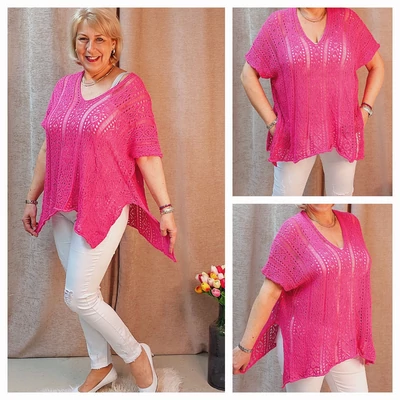 Kötött, finom, pamut cárna felkapóka - MAGENTA - 46-54 méret