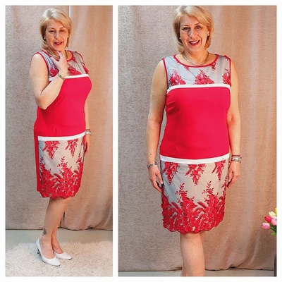 EXCLUSIVE egyberuha PIROS, tüll berakással