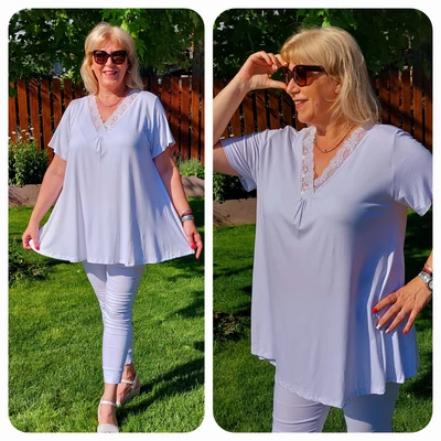 CSIPKE, V-nyakas felső - FEHÉR - 50-58 méret