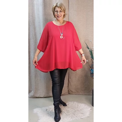 Kis Pillangó - PIROS - muszlin blúz 48-56-os méret*