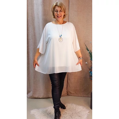 Kis Pillangó - HÓFEHÉR- muszlin blúz 48-56-os méret*