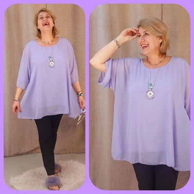 Kis Pillangó - LEVENDULA - muszlin blúz 48-56-os méret*