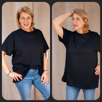 Klasszikus póló, FEKETE,  52-60-as méret