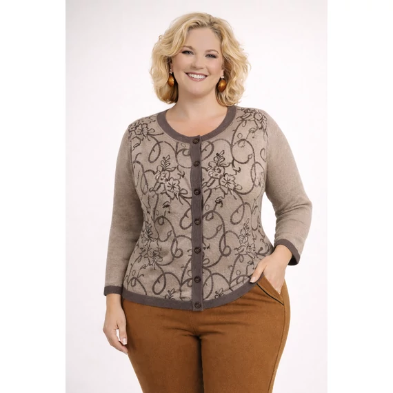 MOTÍVUMOS, ANGÓRA KARDIGÁN - BÉZS