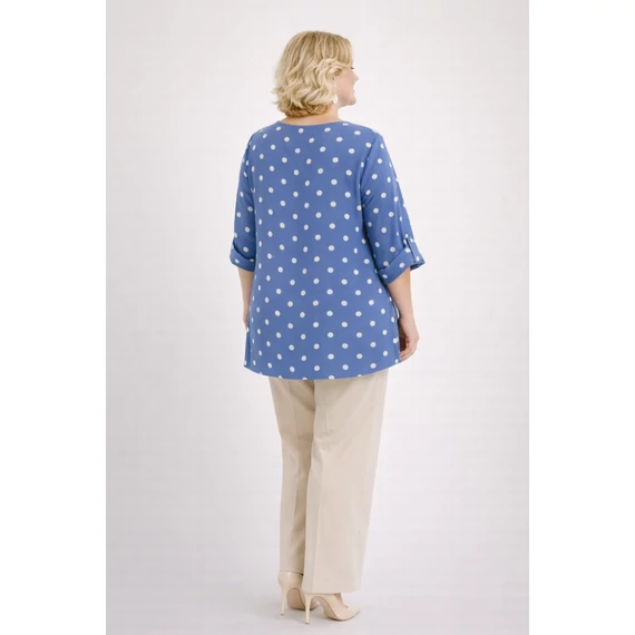 Cipzáros, pöttyös blúz -BABAKÉK-48-54 méret