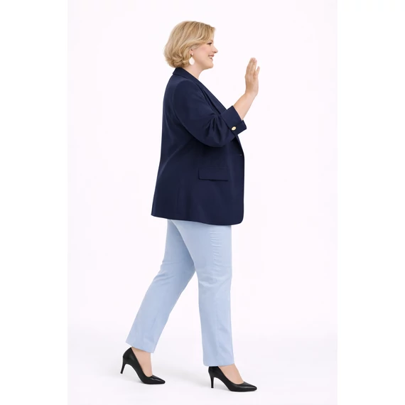 Elegáns, 1 gombos blézer - SÖTÉTKÉK- 48-54 méret