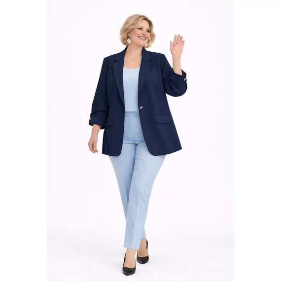 Elegáns, 1 gombos blézer - SÖTÉTKÉK- 48-54 méret