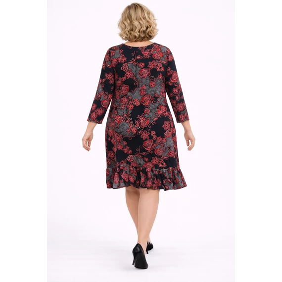 Fodros aljú, csipke - rózsa mintás egyberuha