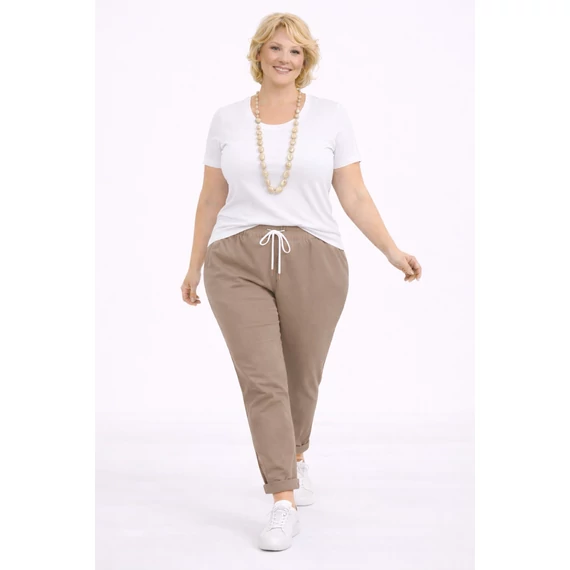 Rugalmas szövetnadrág -BÉZS- 46-54 méret