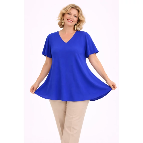 PILLANGÓ ujjas blúz - KIRÁLYKÉK- 50-58 méret