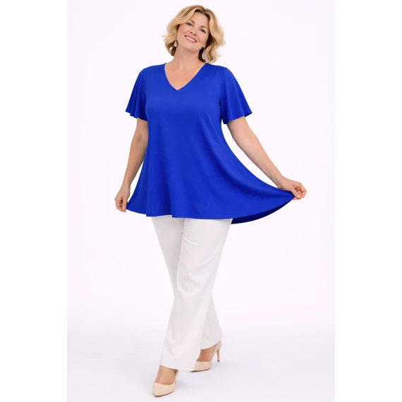 PILLANGÓ ujjas blúz - KIRÁLYKÉK- 50-58 méret