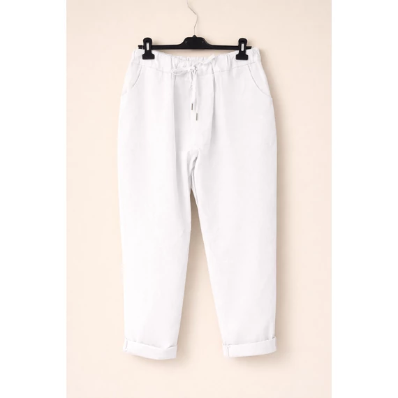 Rugalmas szövetnadrág -FEHÉR- 46-54 méret